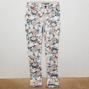 Bullhead jeans 3 Skinniest floral rose print retro stretch skinny low rise waist